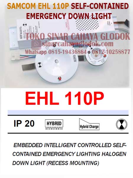 emergency halogen downlight merk samcom ehl110p